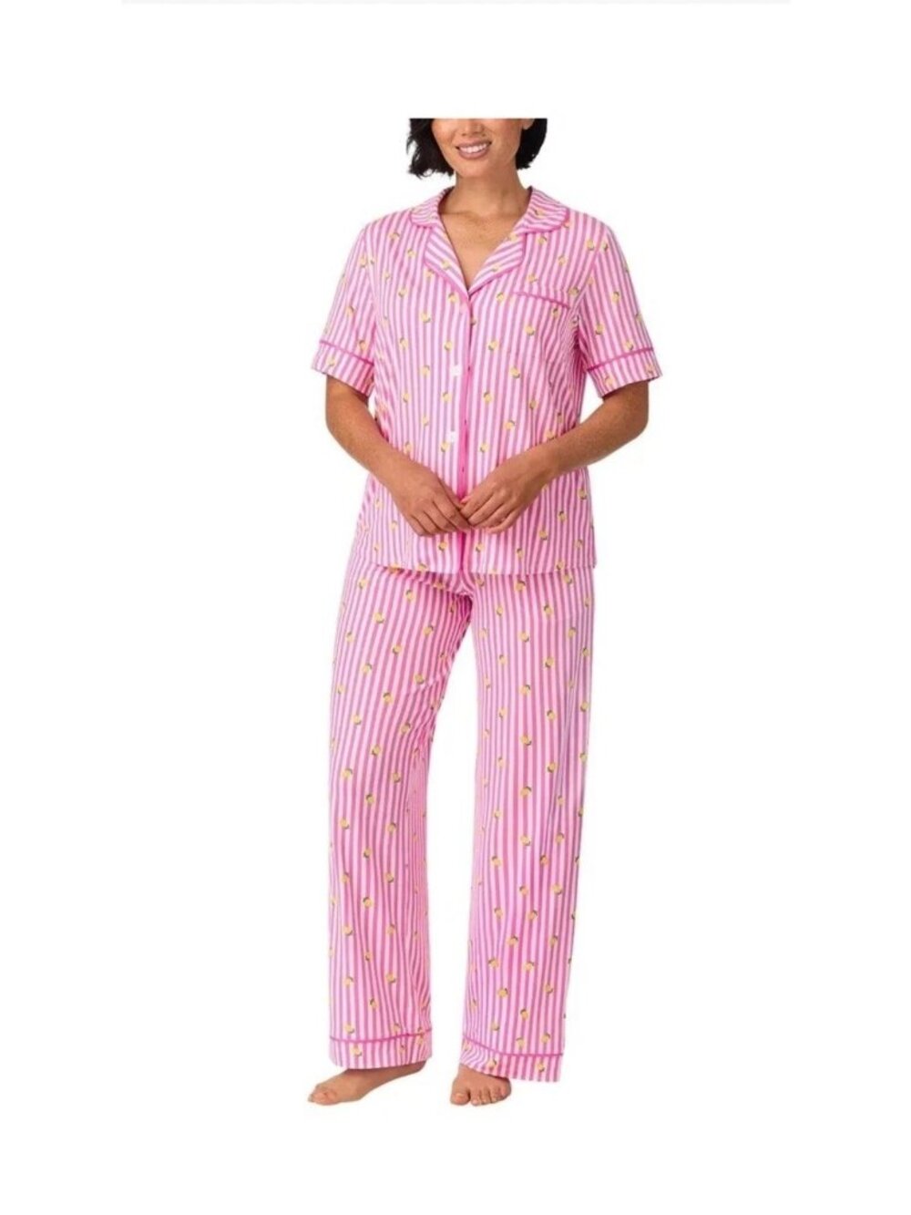 Room Service Women’s Pajama Set 2-Piece Button Down Sleepwear large new with tag